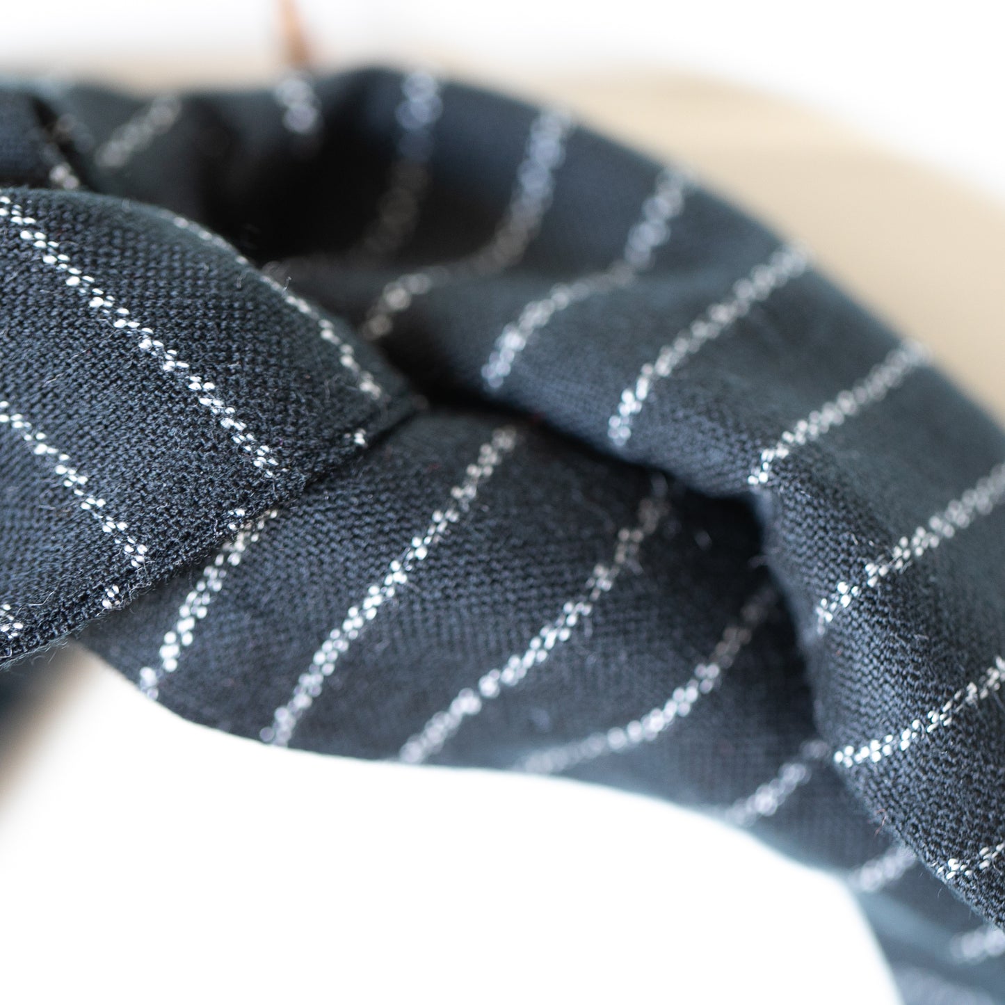 Black Pin Stripes Petal Headwrap