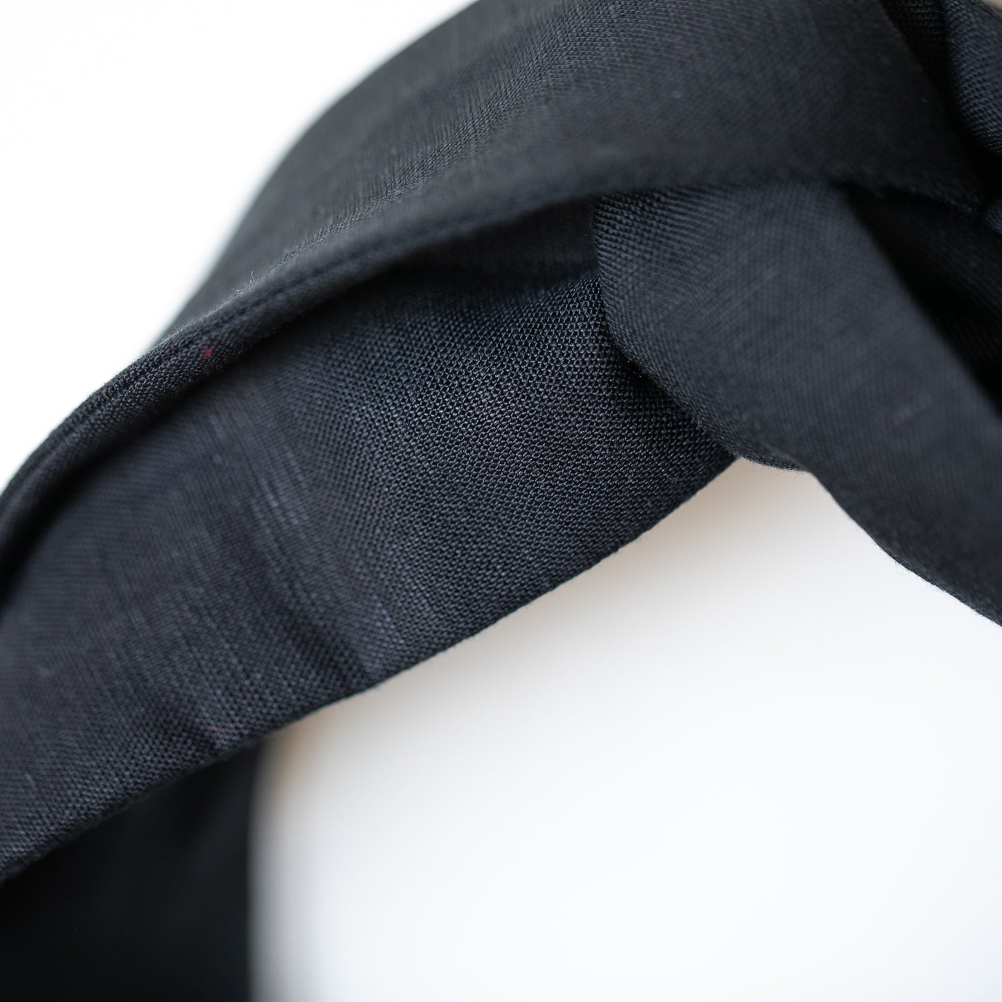 Black Linen Petal Headwrap