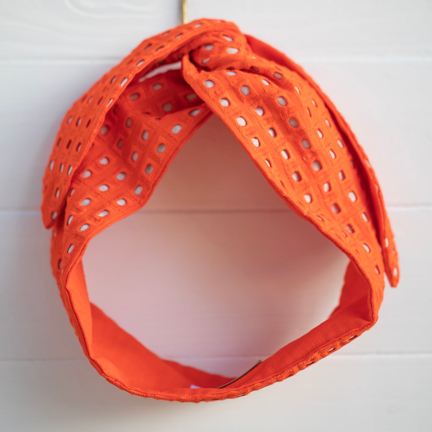 Orange Eyelet Petal Headwrap