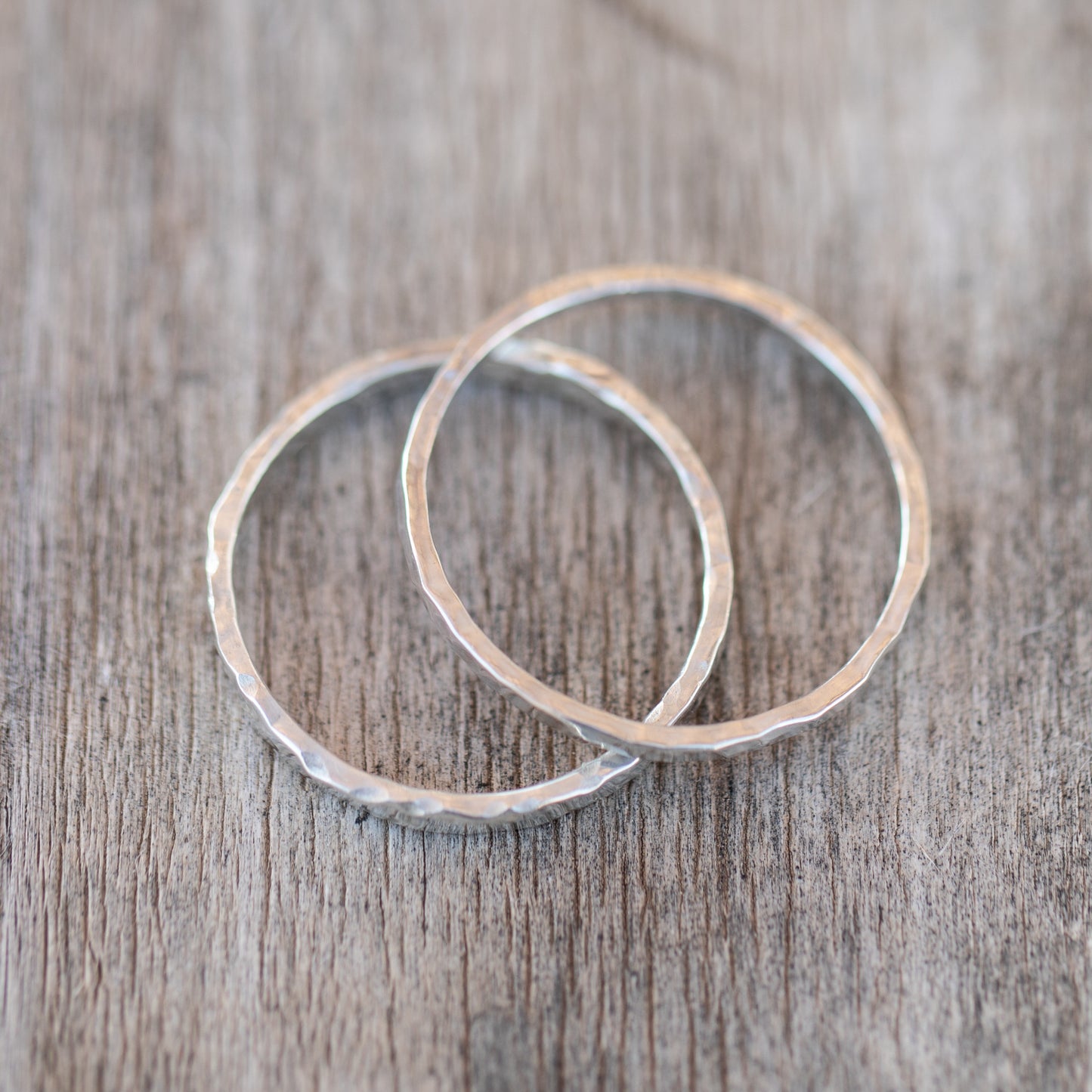 Hammered Stacker Ring Set