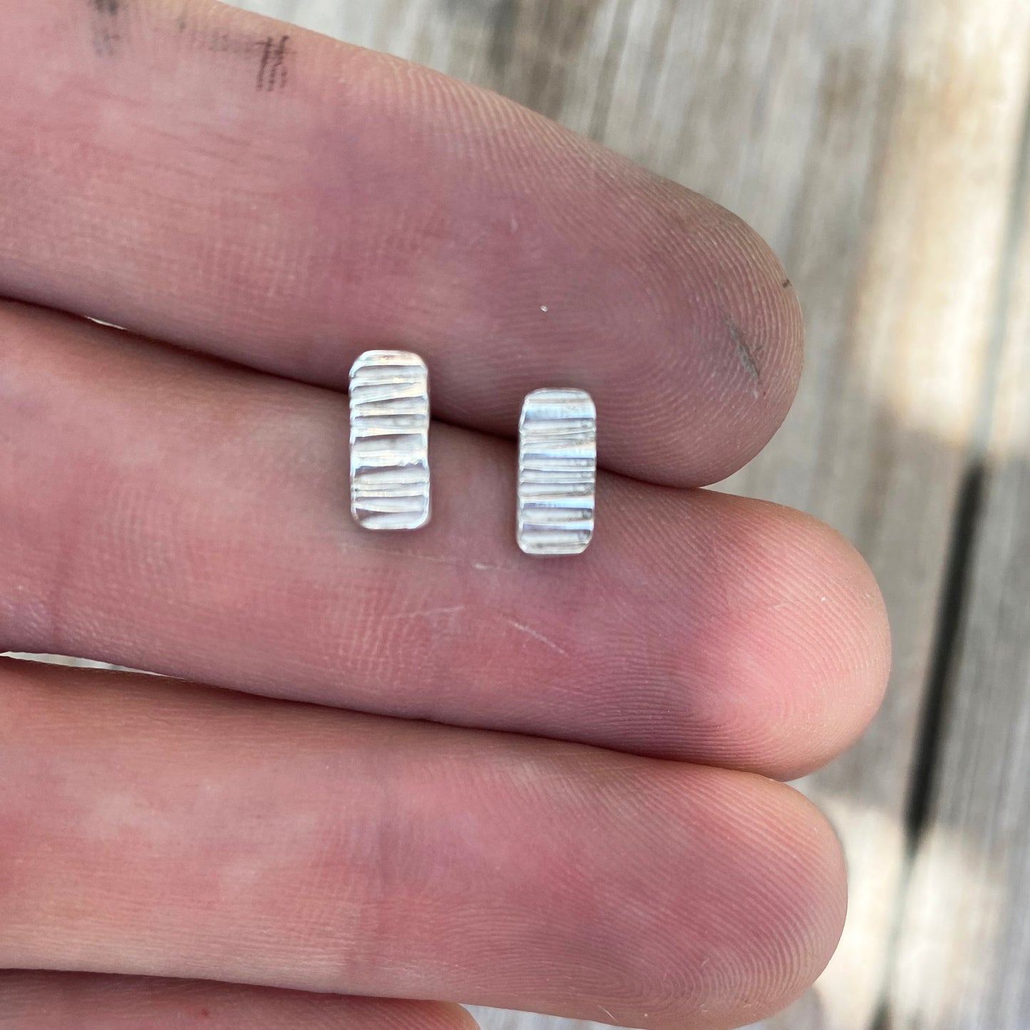 Silver Dashes Studs