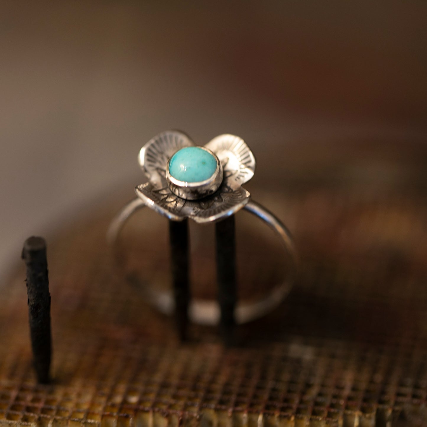 Turquoise Buttercup Ring and Studs Sets