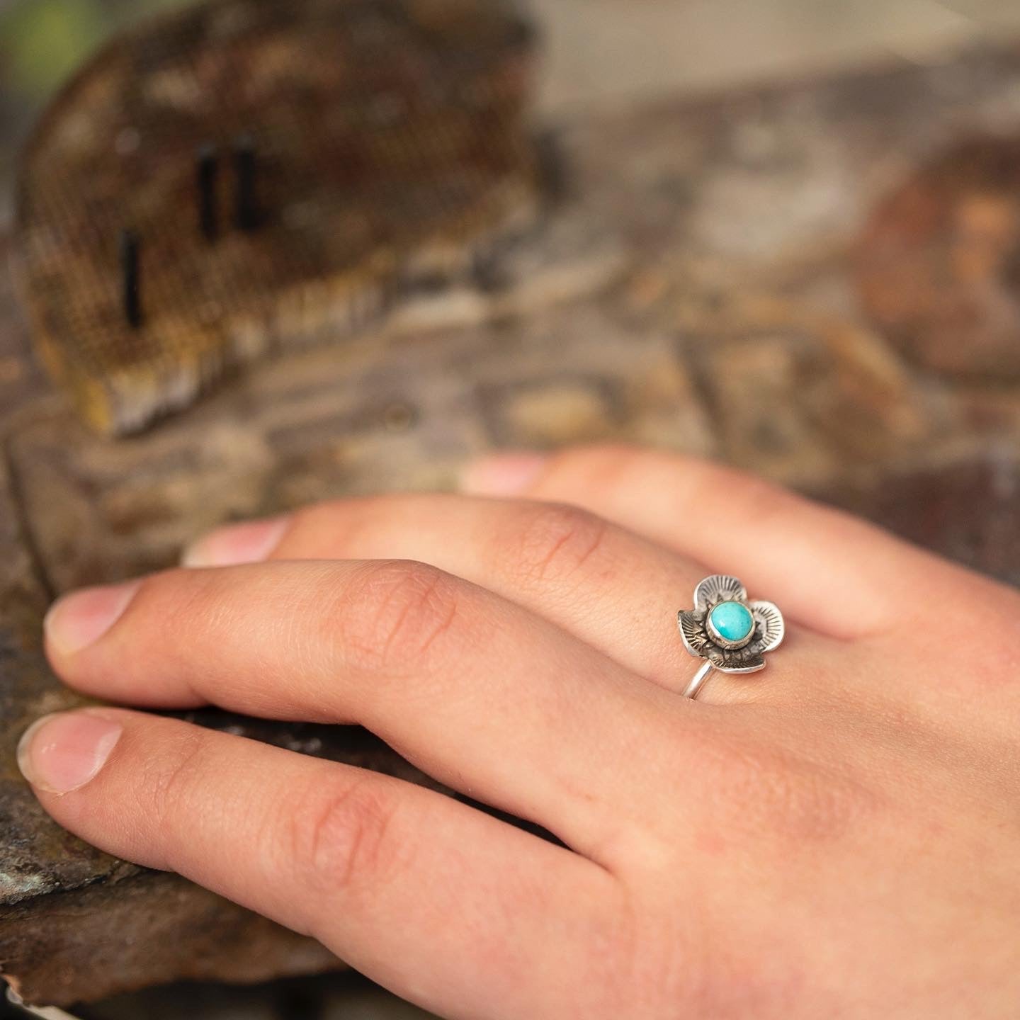 Turquoise Buttercup Ring