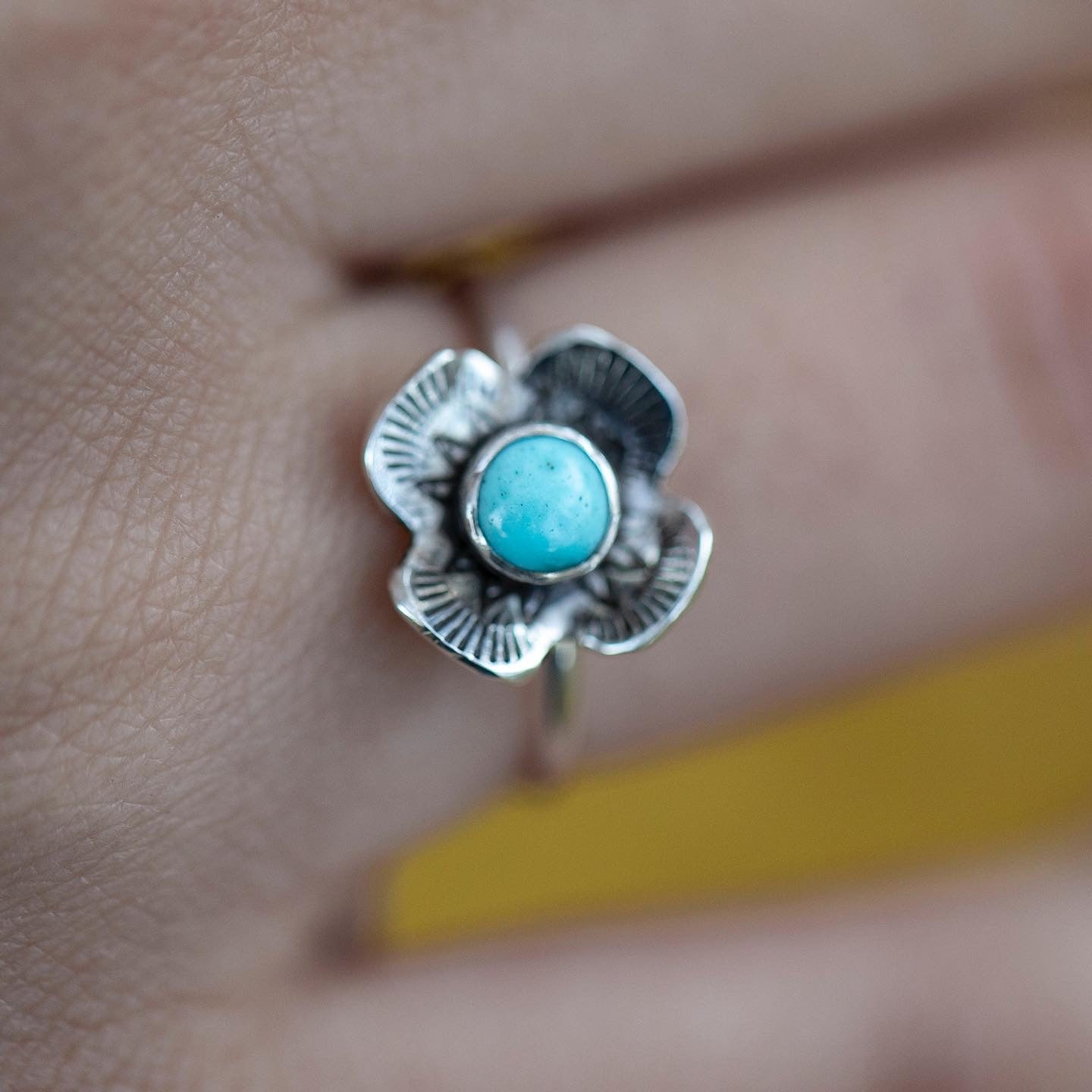 Turquoise Buttercup Ring