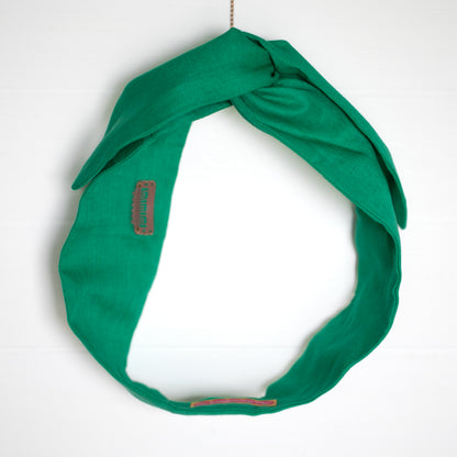 Emerald Linen Petal Headwrap
