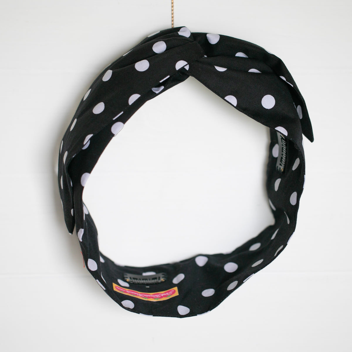 Black Polka Dot Petal Headwrap
