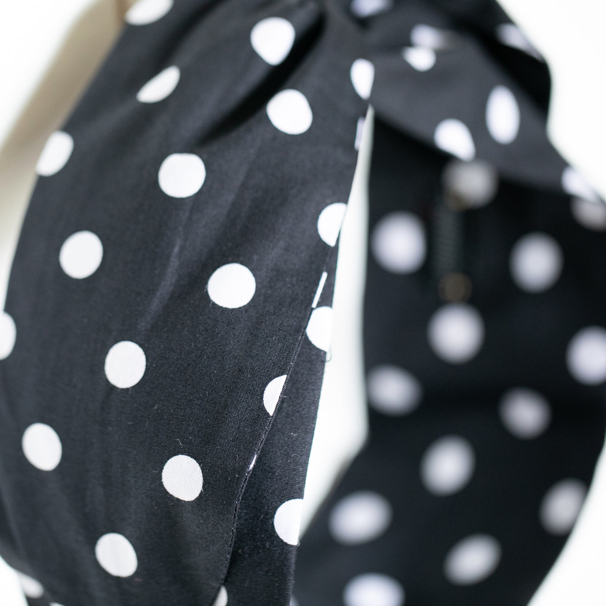 Black Polka Dot Petal Headwrap