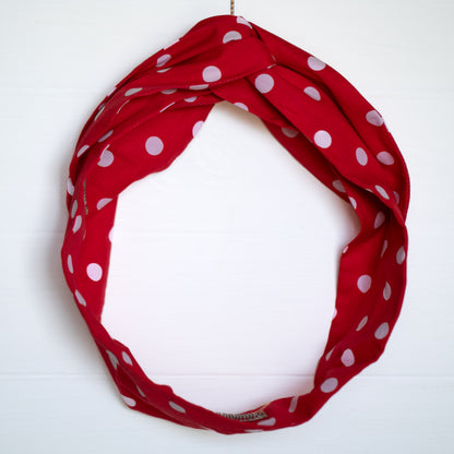 Red Polka Dot Petal Headwrap