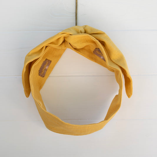 Yellow Linen Petal Headwrap