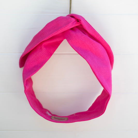 Pink Linen Petal Headwrap