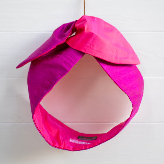 Hot Pink Silk Petal Headwrap