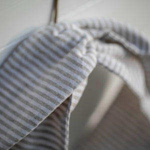 Beige Striped Linen Petal Headwrap