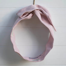 Load image into Gallery viewer, Dusty Rose Linen Petal Headwrap
