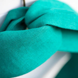 Emerald Linen Petal Headwrap