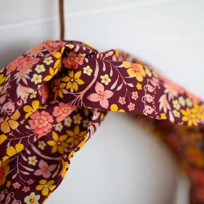 Maroon Flowers Petal Headwrap