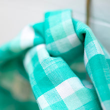 Load image into Gallery viewer, Mint Gingham Petal Headwrap
