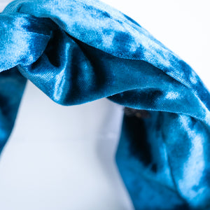 Turquoise Crushed Velvet Petal Headwrap