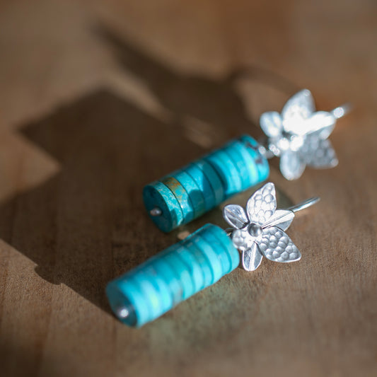 Turquoise Orchids Earrings