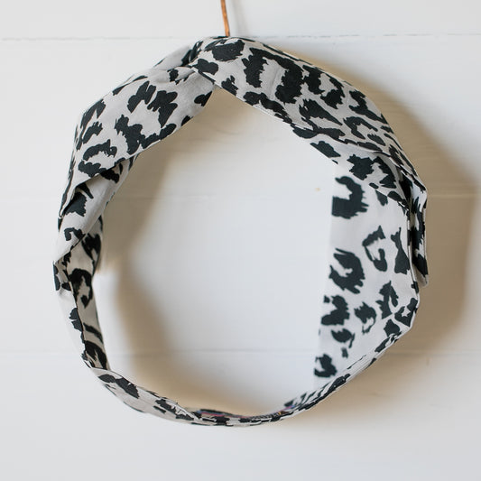 White Leopard Petal Headwrap