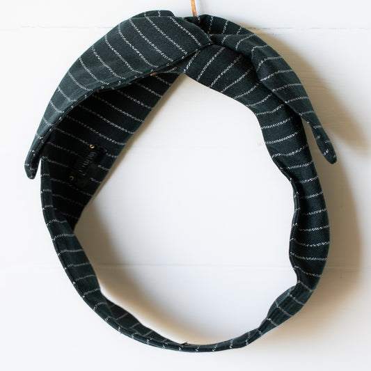 Black Pin Stripes Petal Headwrap