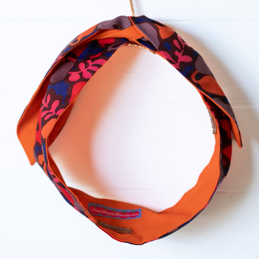 Orange Floral Petal Headwrap