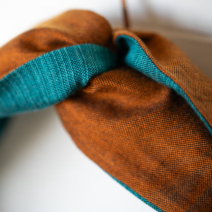 Tobacco & Teal Petal Headwrap