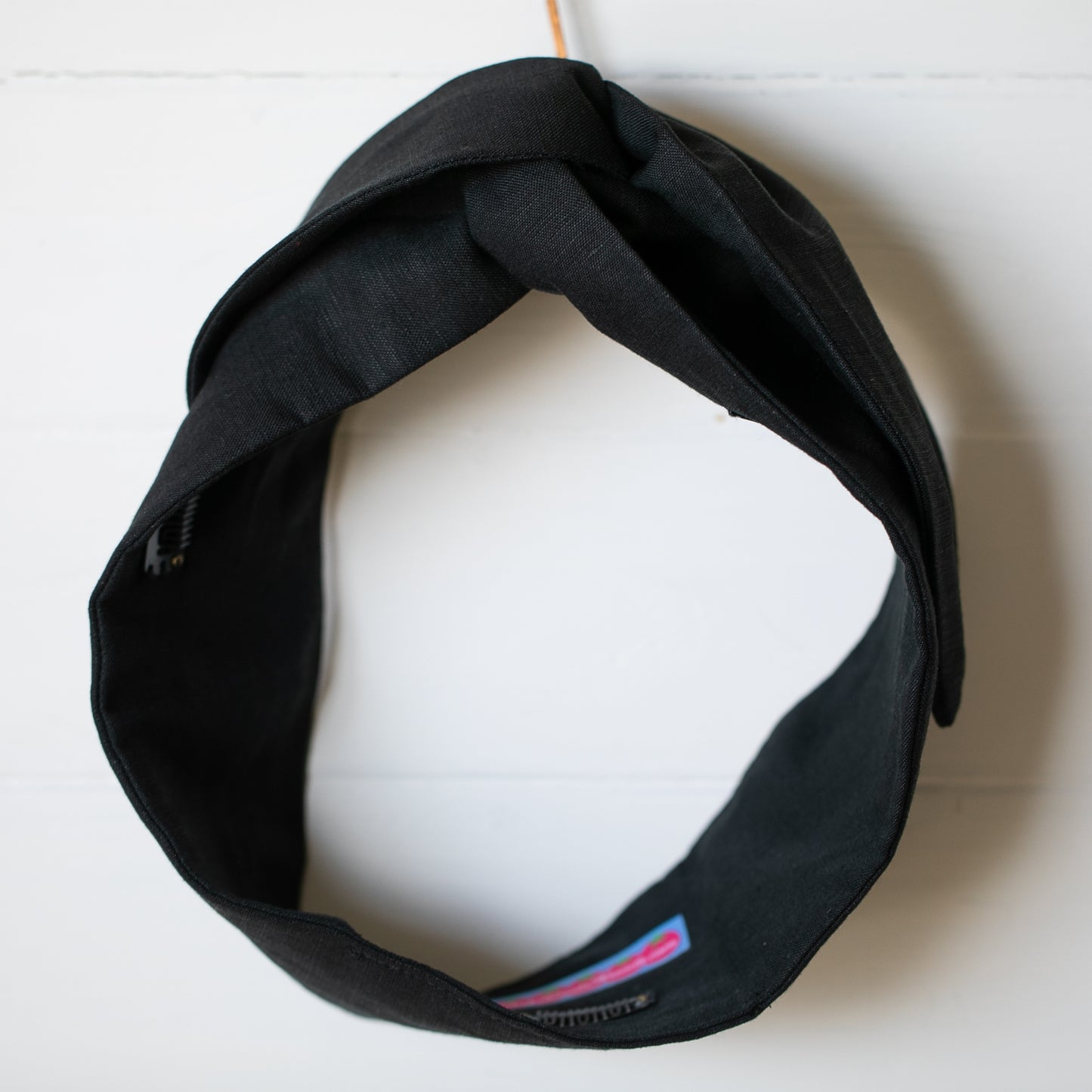 Black Linen Petal Headwrap