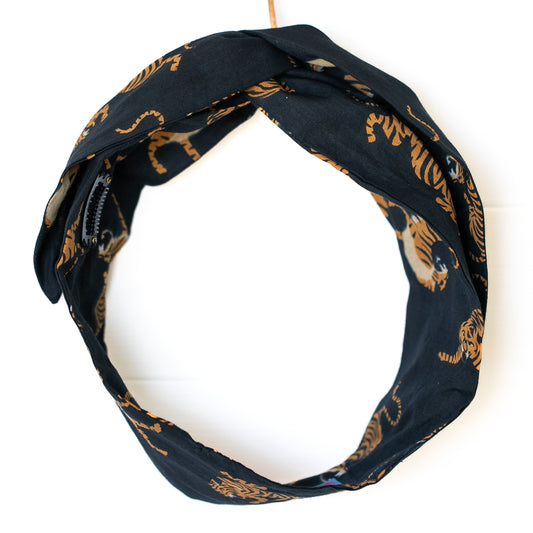 Black Tiger Petal Headwrap