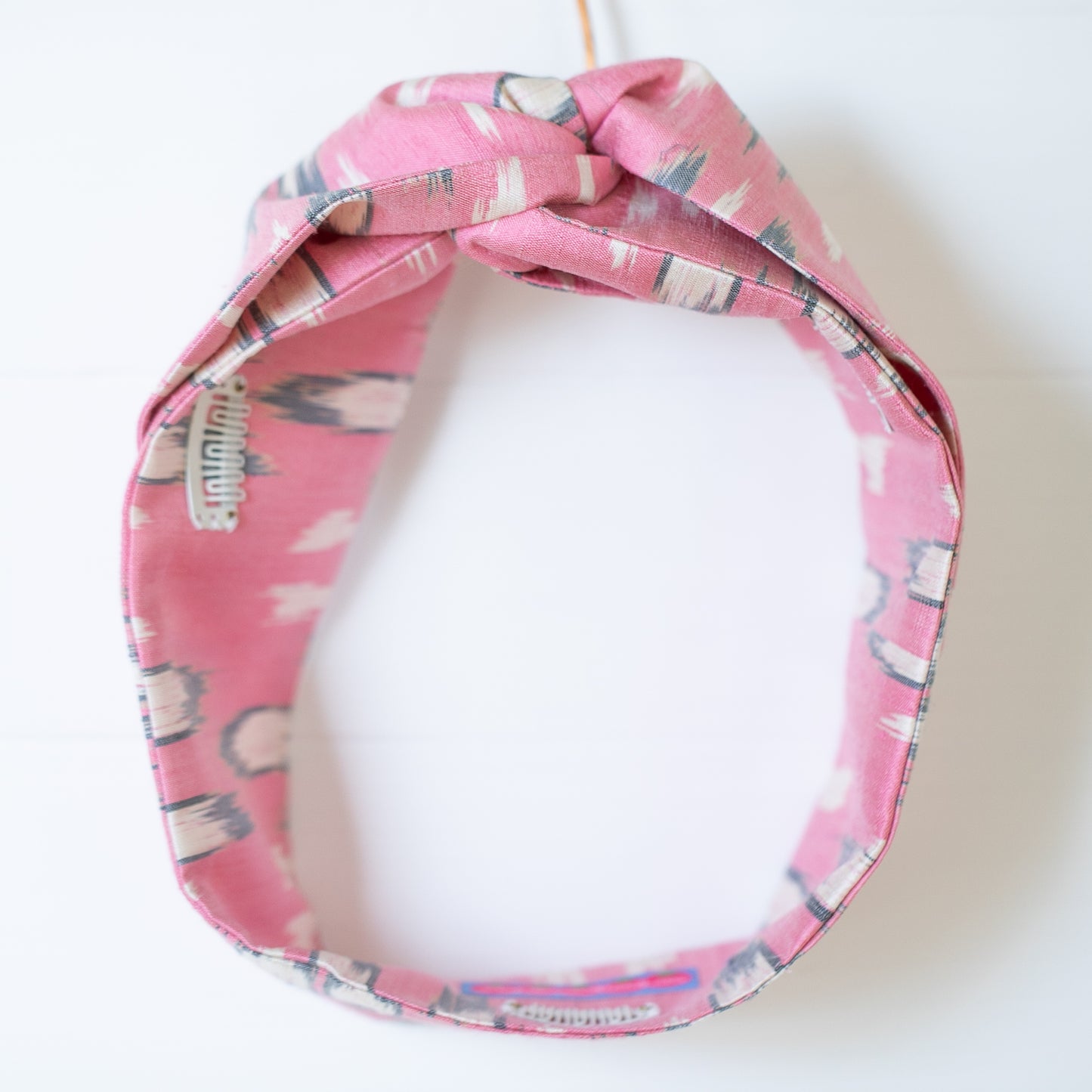 Pink Ikat Spots Petal Headwrap
