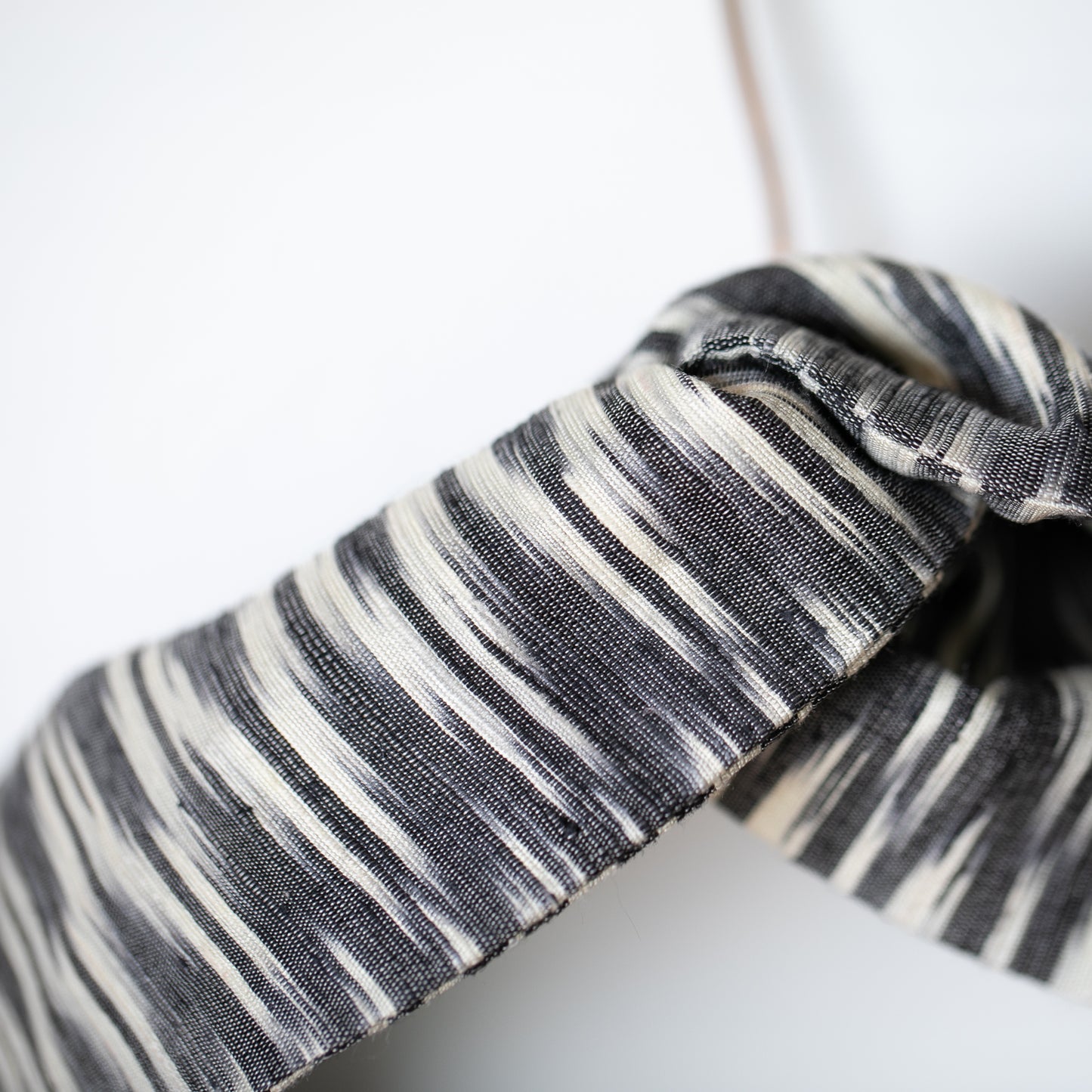 Silk Charcoal Ikat Petal Headwrap