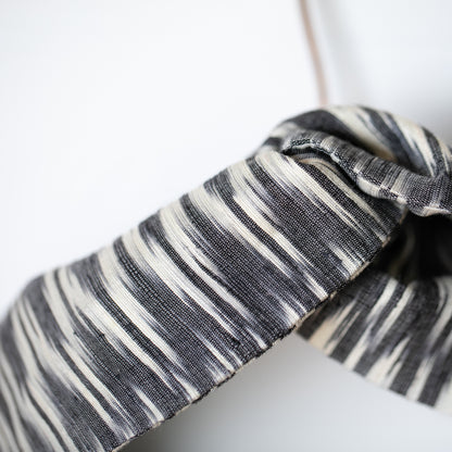 Silk Charcoal Ikat Petal Headwrap