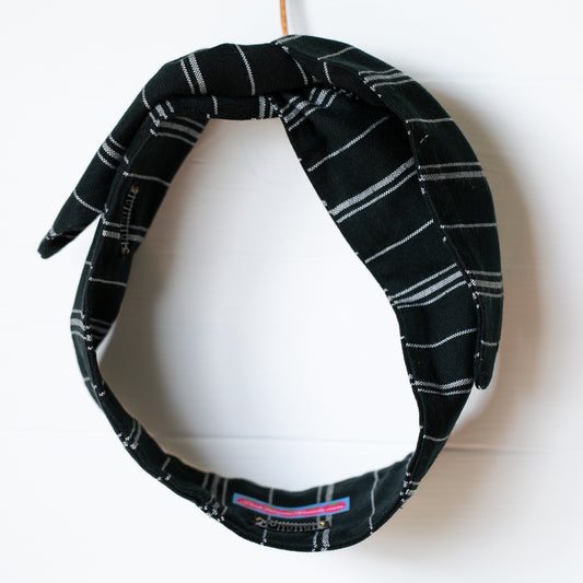 B & W Striped Petal Headwrap