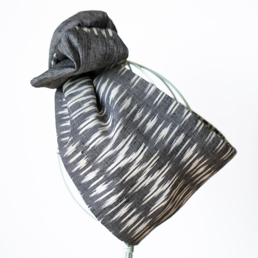 Silk Charcoal Ikat OG Headwrap