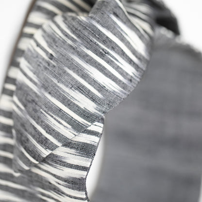 Silk Charcoal Ikat Petal Headwrap