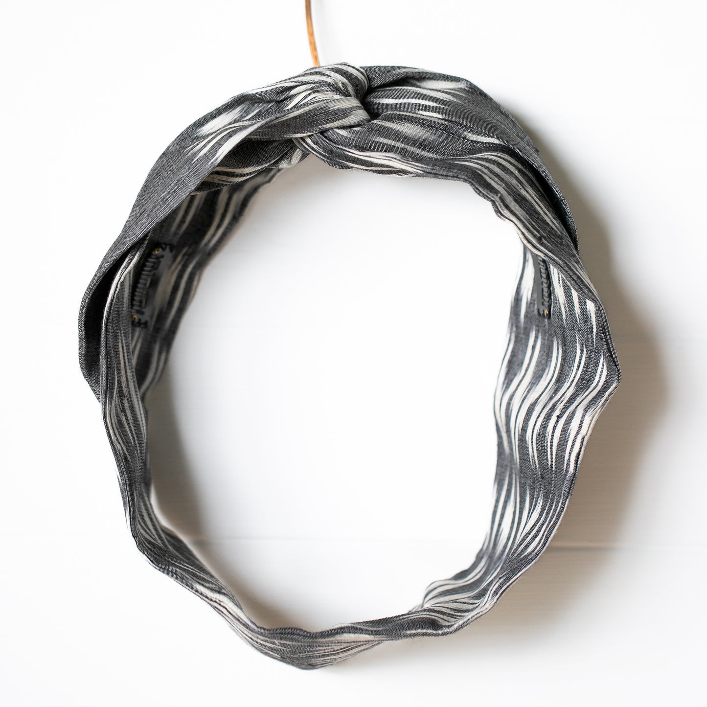 Silk Charcoal Ikat Petal Headwrap