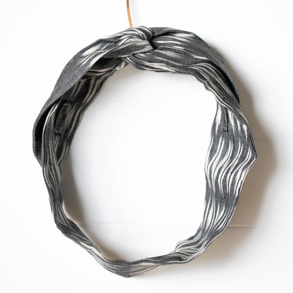 Silk Charcoal Ikat Petal Headwrap