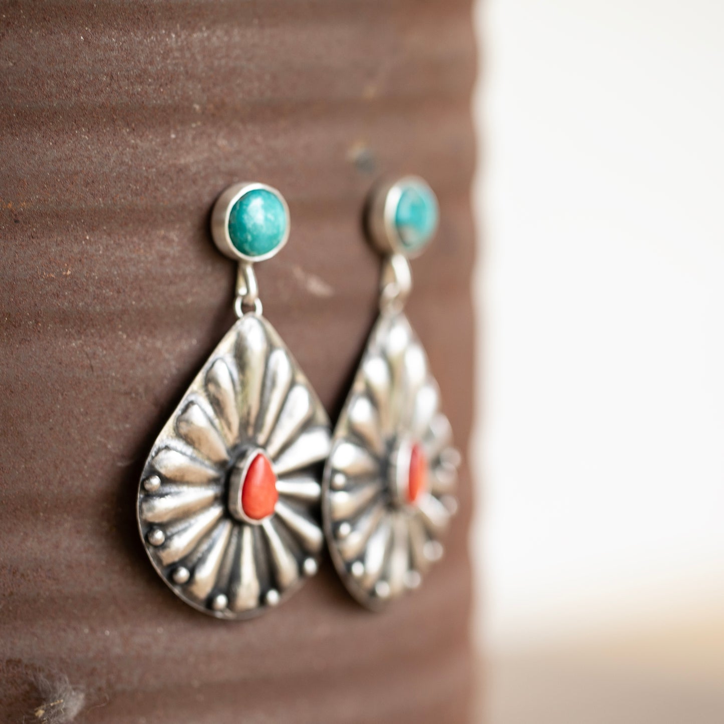 Spiny Oyster Concho Earrings