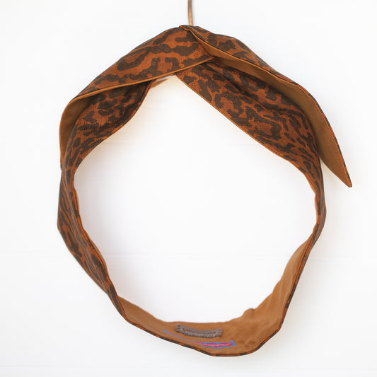 Silken Leopard Petal Headwrap