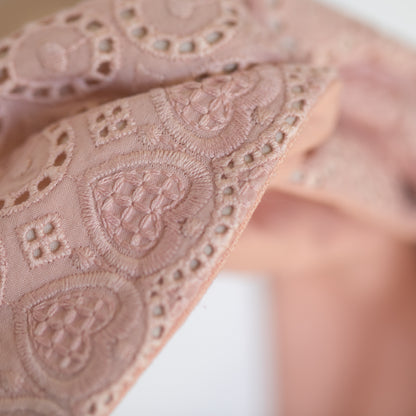 Dusty Pink Eyelet Petal Headwrap