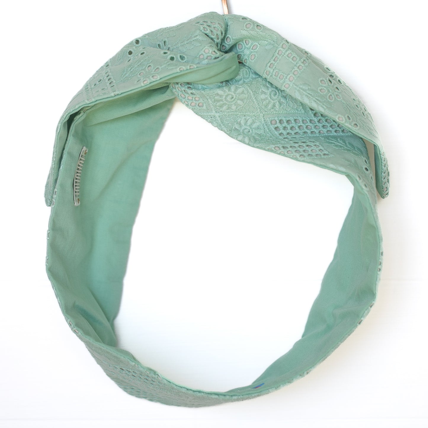 Mint Eyelet Petal Headwrap