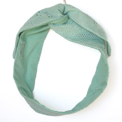 Mint Eyelet Petal Headwrap