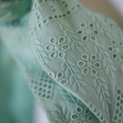 Mint Eyelet Petal Headwrap