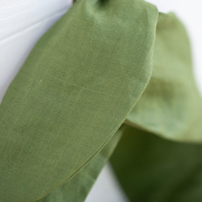 Stiff Green Linen Petal Headwrap