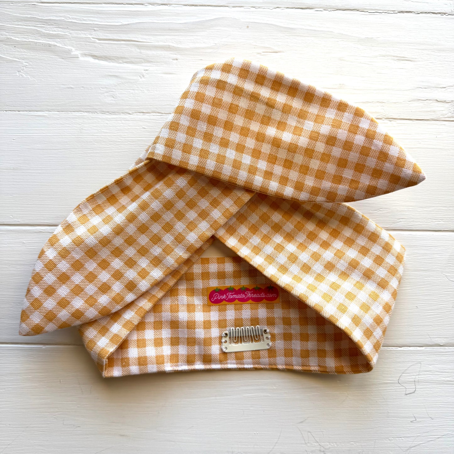 “IMPERFECT” Sunflower gingham Petal Headwrap