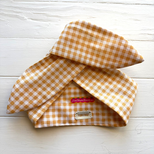 “IMPERFECT” Sunflower gingham Petal Headwrap