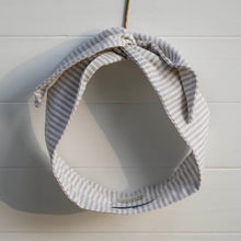 Load image into Gallery viewer, Beige Striped Linen Petal Headwrap
