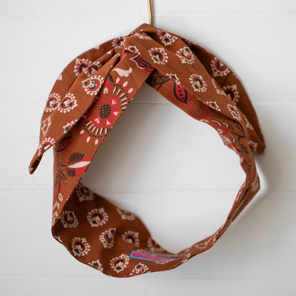 Brown Paisley Petal Headwrap