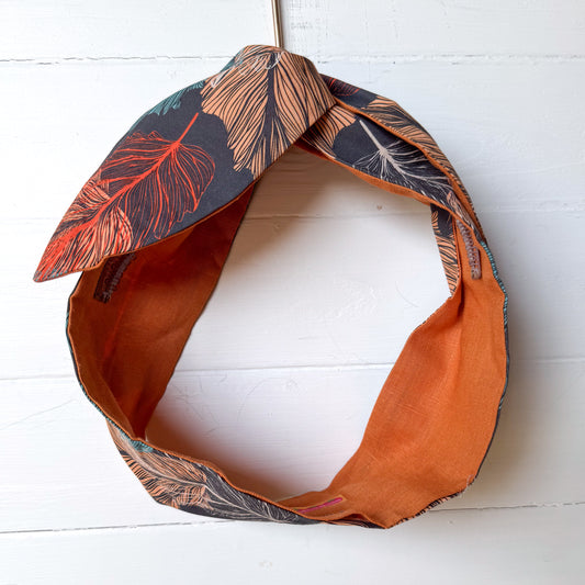 Leaves and Butterscotch Petal Headwrap