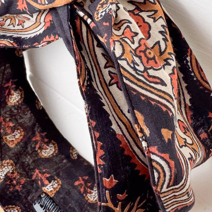 Black Paisley Petal Headwrap
