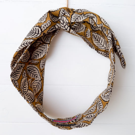 Leaf Blockprint Headwrap